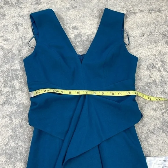 NWT Dress The Population Alessia Dress Peacock Blue Slit Flattering Sz XXS - Picture 10 of 13